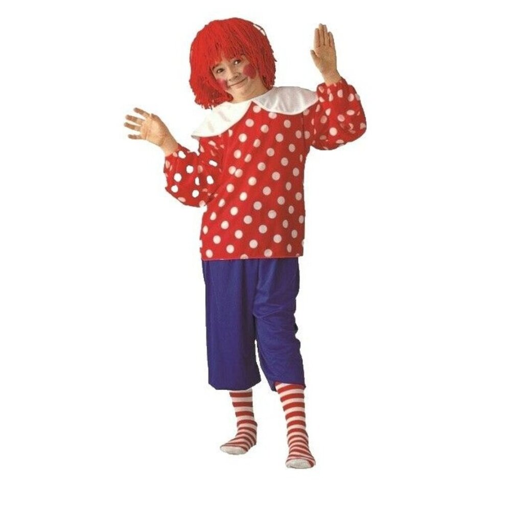 RG Deluxe Costume Size Medium Rag Doll Child Dotted Holiday Halloween Party NEW